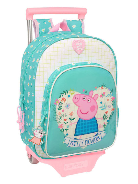 Peppa Pig School Bag Trolley Kindergarten Yellow with Water Bottle