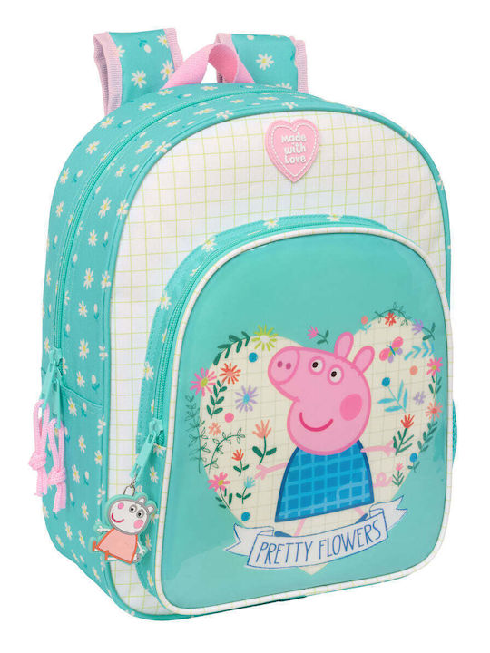 Peppa Pig Σχολική Τσάντα Τρόλεϊ Νηπιαγωγείου Κίτρινη με Θήκη για Παγούρι
