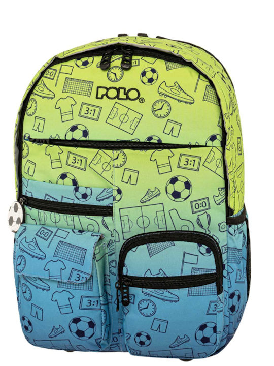 Polo Youngster School Bag Backpack Elementary, Elementary Green with Water Bottle Holder 22Liters 2021