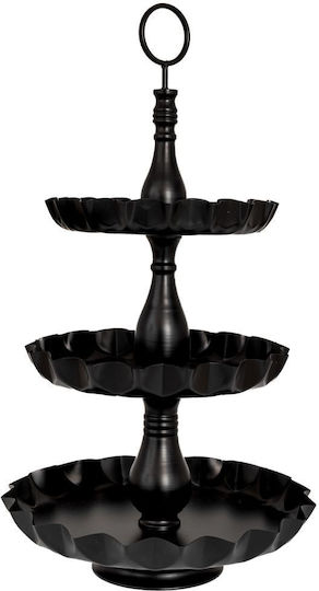 Iliadis Metalic Etajeră 3 niveluri Neagră Ø45xY73cm L41xl73xH73cm 1buc Iliadis Metalic Etajeră 3 niveluri Neagră Ø45xY73cm L41xl73xH73cm 1buc