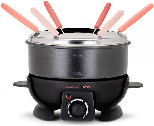 Livoo Electric Stainless Steel Fondue Pot 15.5x15.5x15.5cm