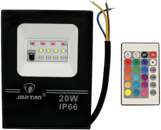 Wasserdicht LED Flutlicht 20W RGB mit Fernbedienung IP66