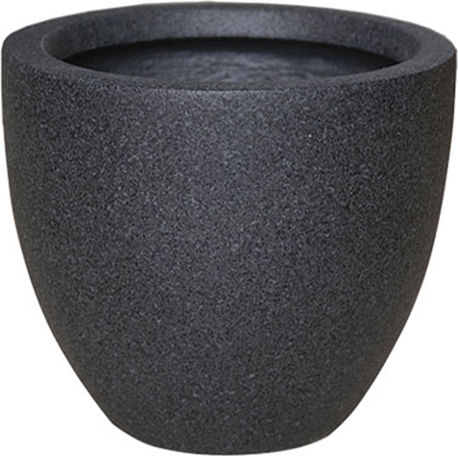 Ghiveci decorativ din fibră de argilă negru 25x21cm 06-20709-s