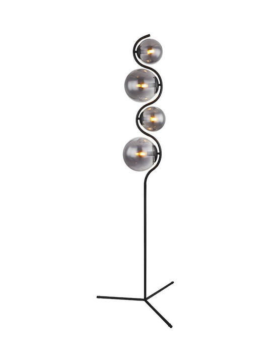 Globo Lighting Floor Lamp H160xW66cm. with Socket for Bulb E14 Black