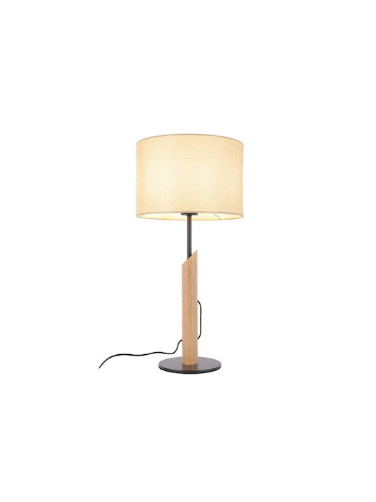 Aca Cliff Metal Table Lamp for Socket E27 with Black Shade and Base