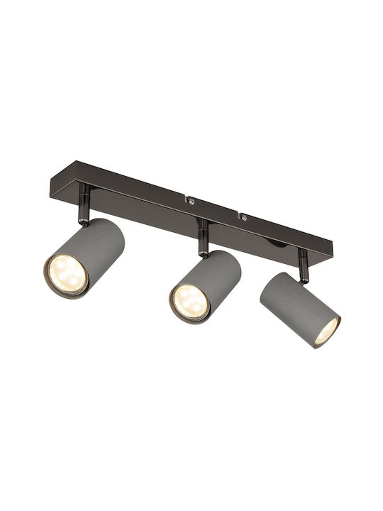 Globo Lighting Τριπλό Σποτ με Ντουί GU10 σε Γκρι Χρώμα