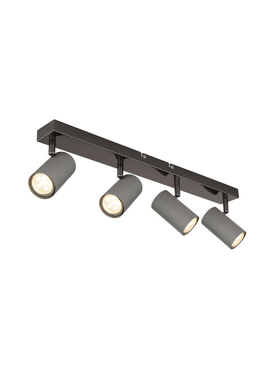 Globo Lighting Spot with 4 Lights and with Socket GU10 in Gray Color