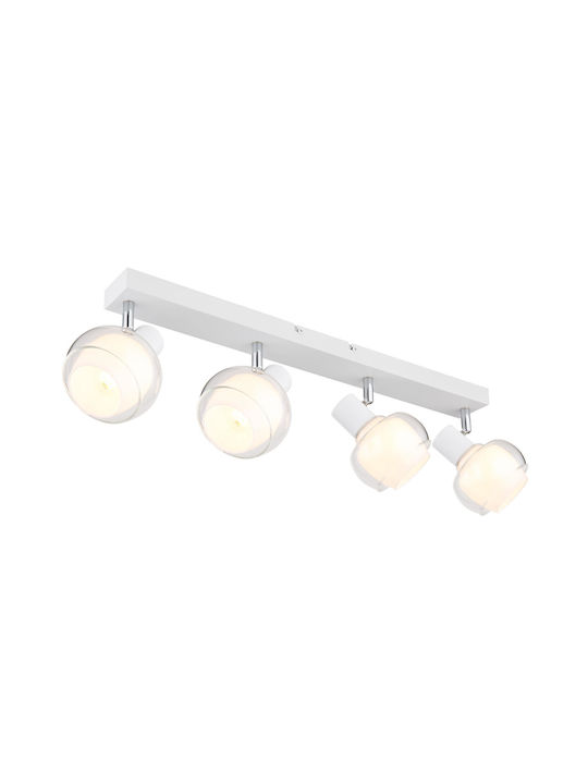 Globo Lighting Spot with 4 Lights and with Socket E14 in White Color