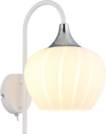 Globo Lighting Leuchte Wand mit Fassung E27 und Schalter Weiß 18x32cm