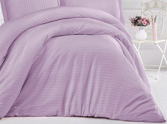 Pucioasa Duvet Cover Set Cotton Double with 2 Pillowcases 200x220 Lilac
