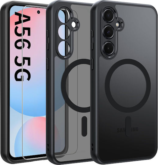 Θήκη Samsung Galaxy A56 Magsafe Erbord Μatt Case Μαύρη + Γυαλί Οθόνης