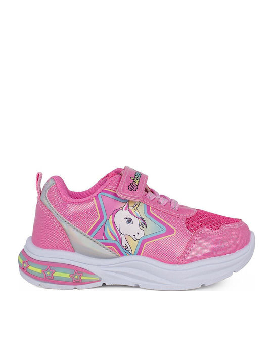 Unicorn Παιδικά Sneakers με Φωτάκια Φούξια