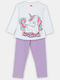 Kids' Set with Leggings Winter 2pcs White Unicorn