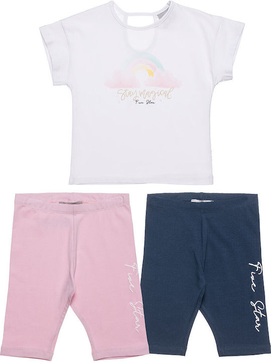 Kids' Set with Leggings Summer 3pcs White