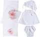 Christening Oilcloth Set for Girls Monogram White L269 Nv-25-1300269