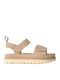 Goldenstar Δερμάτινα Γυναικεία Σανδάλια Flatforms Sand
