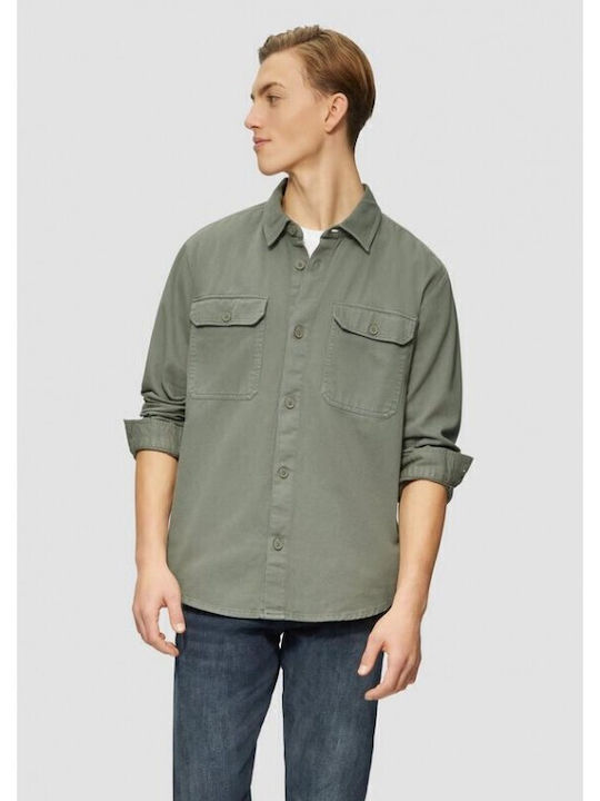 Langärmeliges Baumwollovershirt Grün
