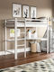 Akron Pat pentru Copii Loft Bed Single cu Birou Bej pentru Saltea 90x190cm