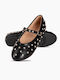 Kids Ballerinas with Adjustable Metal Clasp Black
