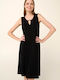 Sommer Midi Damenkleid Schwarz