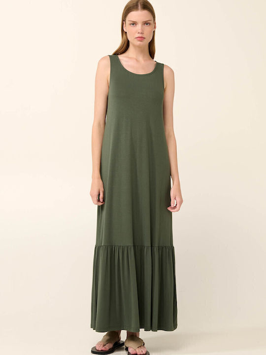Vamp Καλοκαιρινό Maxi Φόρεμα Green Ivy