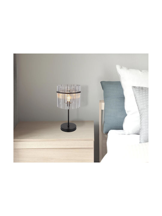 Globo Lighting Metal Table Lamp for Socket E27 with Black Shade and Base