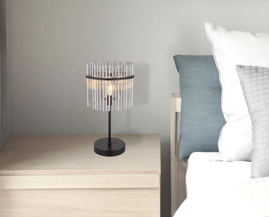 Globo Lighting Metall Tischlampe für Fassung E27 mit Schwarz Schirm und Basis