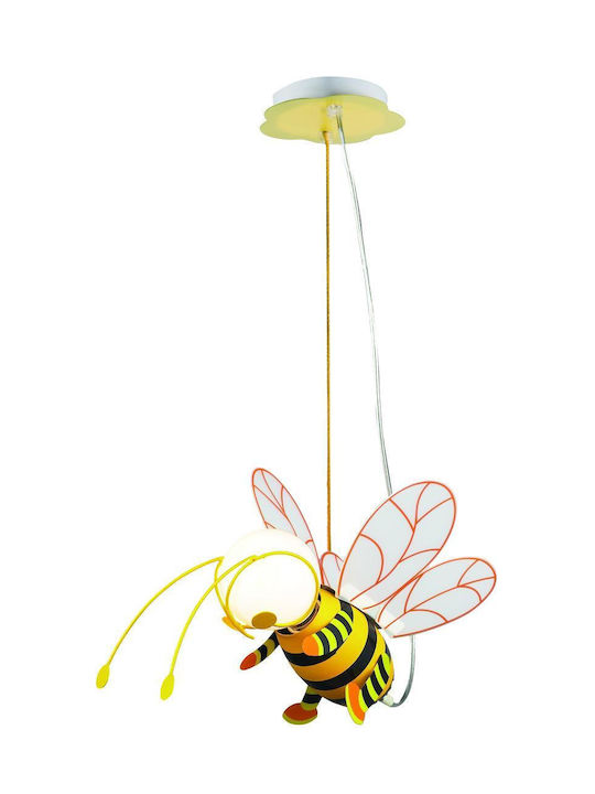 Globo Lighting Pendant O singură lumină Lumină de tavan pentru copii Suspendata din plastic cu suport pentru bec E27