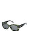 Nina Ricci Women's Sunglasses with Green Plastic Frame and Gray Lens