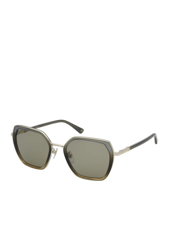 Nina Ricci Women's Sunglasses with Gray Frame and Green Lens S0388657