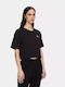 Γυναικείο Αθλητικό Crop T-shirt Μαύρο