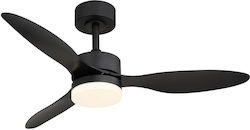 Globo Lighting Blackwell 106cm Ceiling Fan with Light Fixture Black Globo Lighting Blackwell 106cm Ceiling Fan with Light Fixture Black