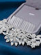 Official Dazzling Princess Floral Tiara Comb Crown with Wonderful Diamonds and Shiny Rhinestones in Silver