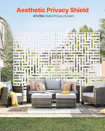 Ecran de Confidențialitate din Metal Vevor 47" X 76" Ecrane de Exterior și Panouri de Confidențialitate Alb Ecran de Confidențialitate din Metal Vevor 47" X 76" Ecrane de Exterior și Panouri de Confidențialitate Alb