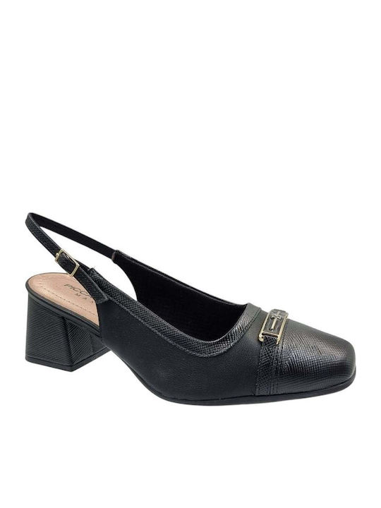Pumps mit Riemchen Schwarz