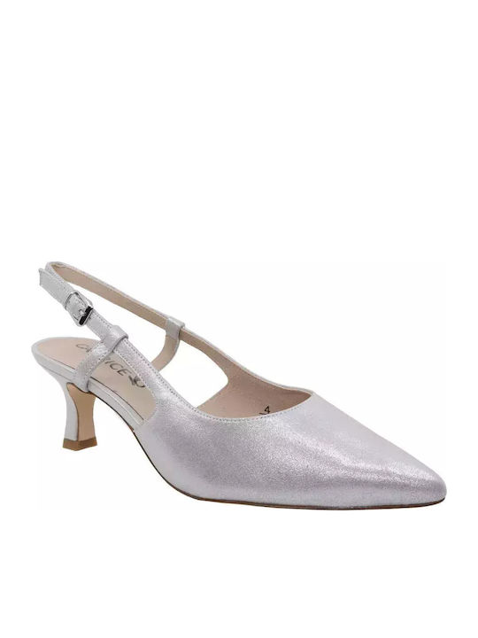 Caprice Leder Pumps mit Riemchen Silber