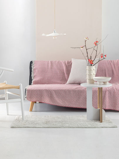 Palamaiki Mary Zweisitzer-Sofa Überwurf 210x250cm Rosa