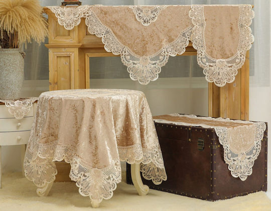 Liolios Home Tablecloth Silk Julia White 160x220cm