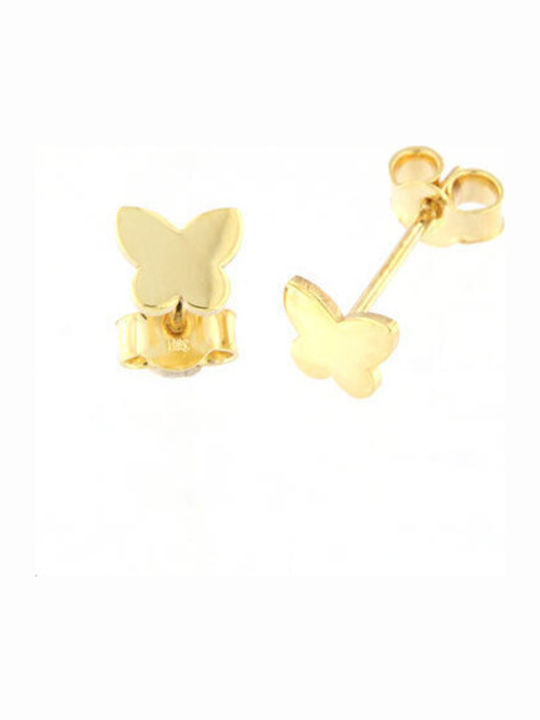 Handgefertigte Kinder-Ohrringe aus Gold K9 Schmetterlingsform Glänzendes Finish