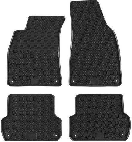Carro 247460 Rubber Mats Audi A4 B6/B7 Sedan Wagon 2000-2008 Seat Exeo 2008-2013 4 Pieces Black
