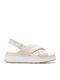 Cross Women's Leather Platform Shoes Beige
