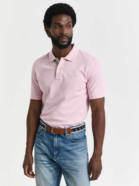 Gant Contrast Pique Polo T-shirt Light Pink