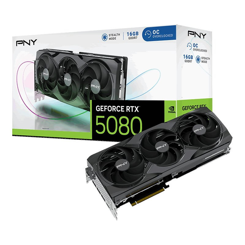 PNY GeForce RTX 5080 16GB GDDR7 Overclocked Triple Fan Κάρτα Γραφικών