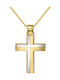 Papoulidis Jewellery Ανδρικός Χρυσός Σταυρός 14Κ Διπλής Όψης χωρίς Αλυσίδα