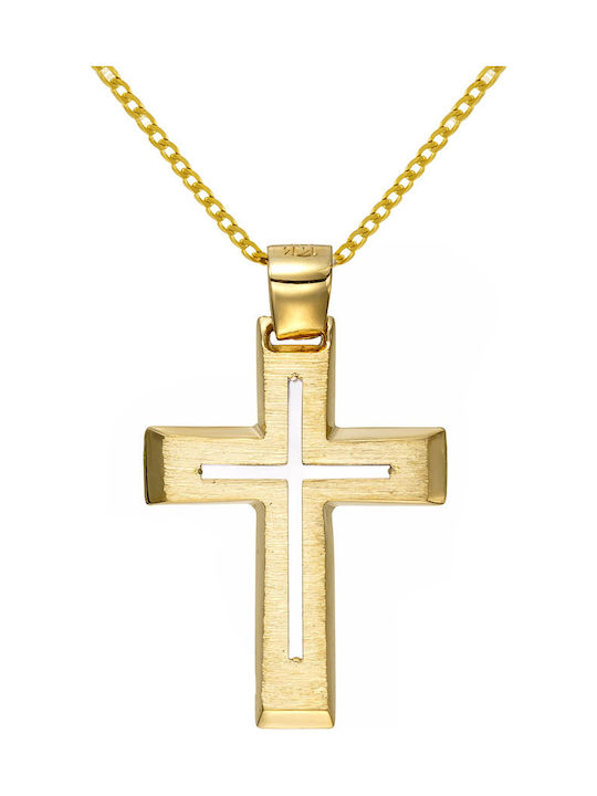 Papoulidis Jewellery Men's Gold Cross 14K Double Sided