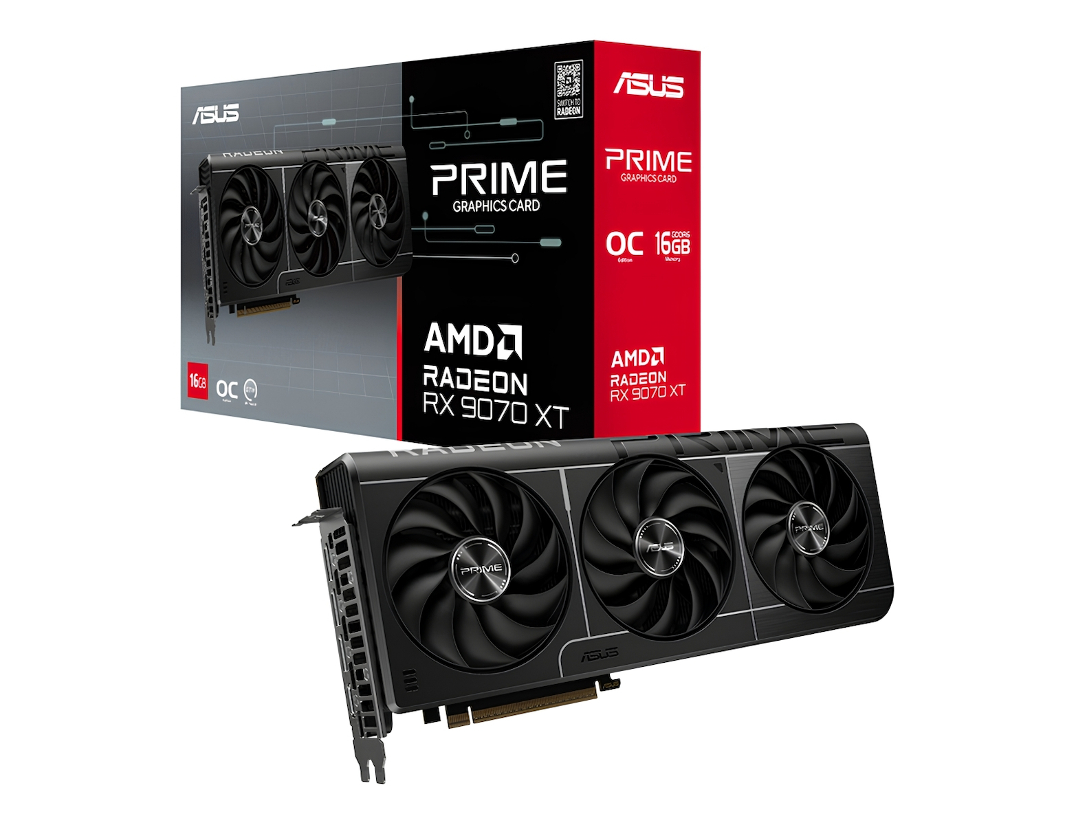 Asus Radeon RX 9070 XT 16GB GDDR6 Prime OC Κάρτα Γραφικών