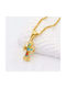 Charmy Men's Cross from Gold Plated Steel with Chain