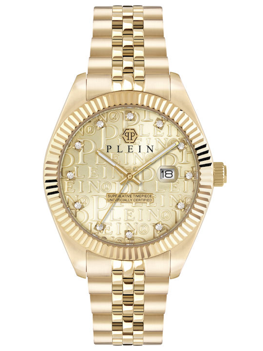 Philipp Plein Ανδρικό Ρολόι Μπαταρίας με Χρυσό ...