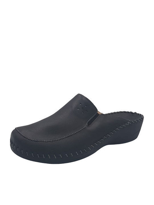 Anatomical Leather Women's Slippers Black
