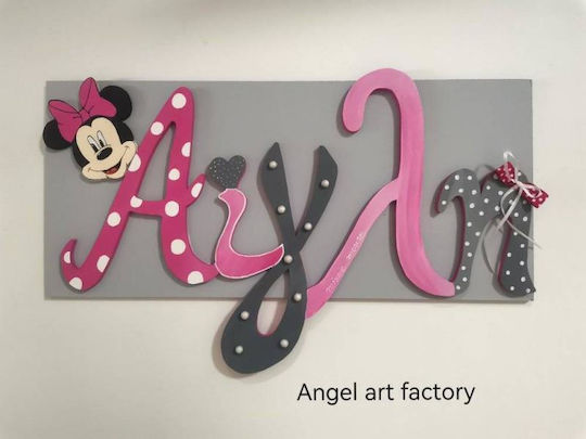 Wooden Wall-Mounted Minnie Name